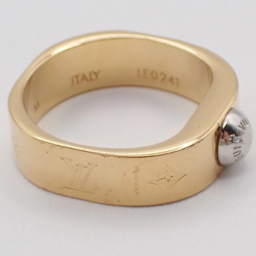 LOUIS VUITTON Nanogram Ring Size M Gold Silver Italy Accessory M00211 67EG247 - Picture 4 of 13